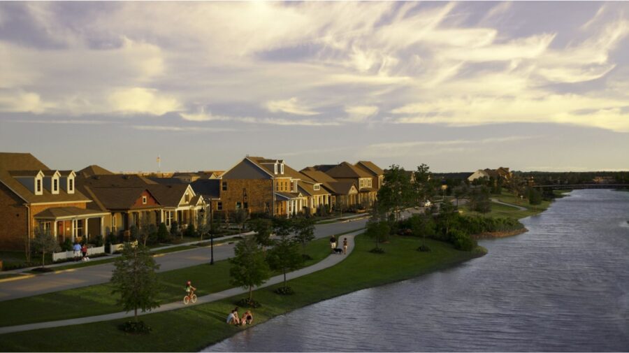 Bridgeland aerial shot of homes