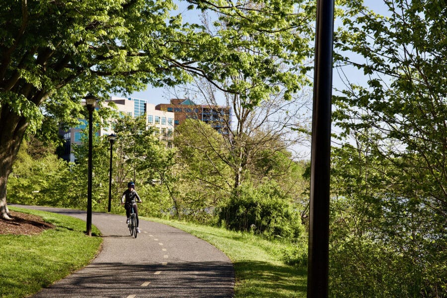 Man biking in Maryland
