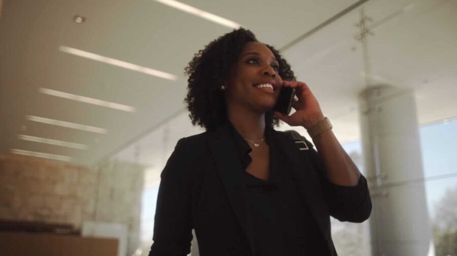 Professional woman making phonecall