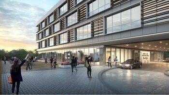 New Medical Office Building in Downtown Columbia's Lakefront District, conceptual rendering. Provided by Studio Red Architects. New Medical Office Building in Downtown Columbia's Lakefront District, conceptual rendering. Provided by Studio Red Architects.